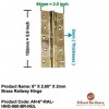 6" x 2.60" x 2mm Brass Railway Hinge